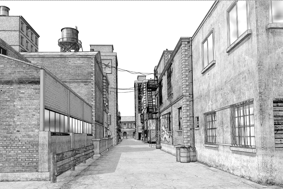 漫画背景　アメリカ街並み20