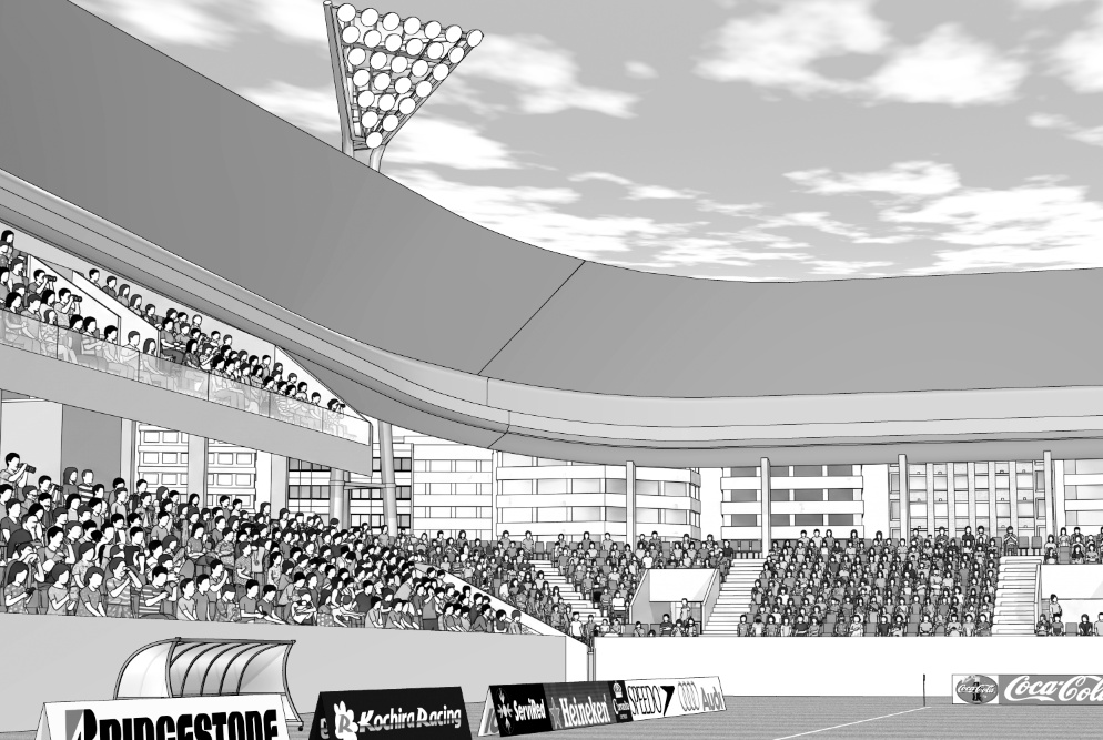 漫画背景　サッカースタジアム11