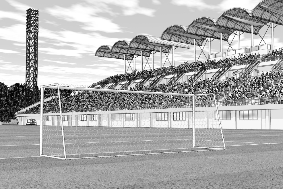 漫画背景　サッカースタジアム14