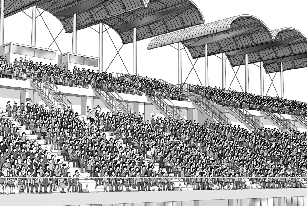 漫画背景　サッカースタジアム15
