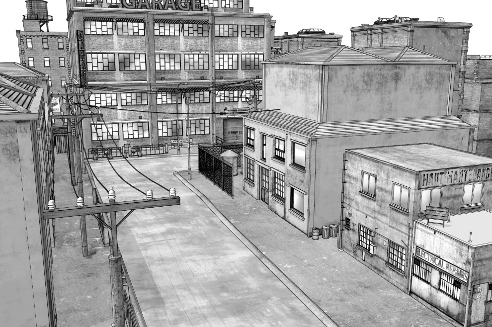 漫画背景　アメリカ街並み22