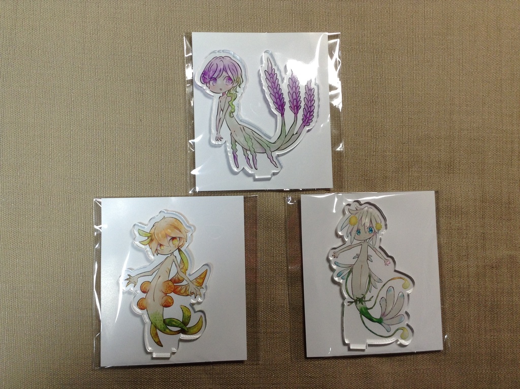 アロマ人魚ちゃんアクリルフィギュア3個セット