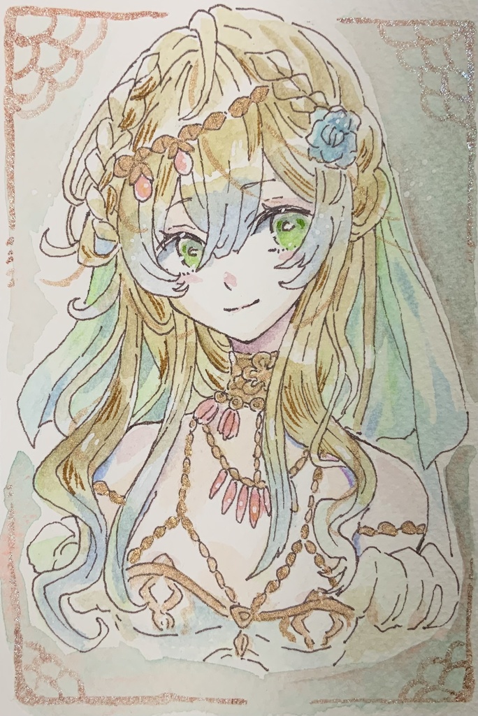 【あんしんパック】ハガキサイズ原画「ハナちゃん」