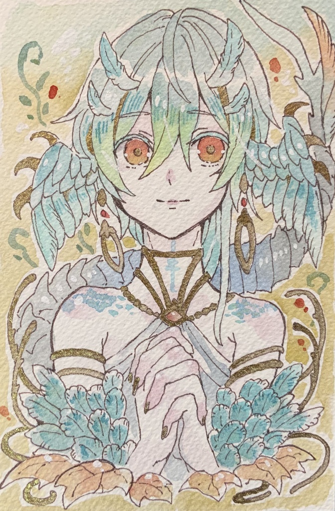 【あんしんパック】ハガキサイズ原画「豊実の天使ドルチェ」