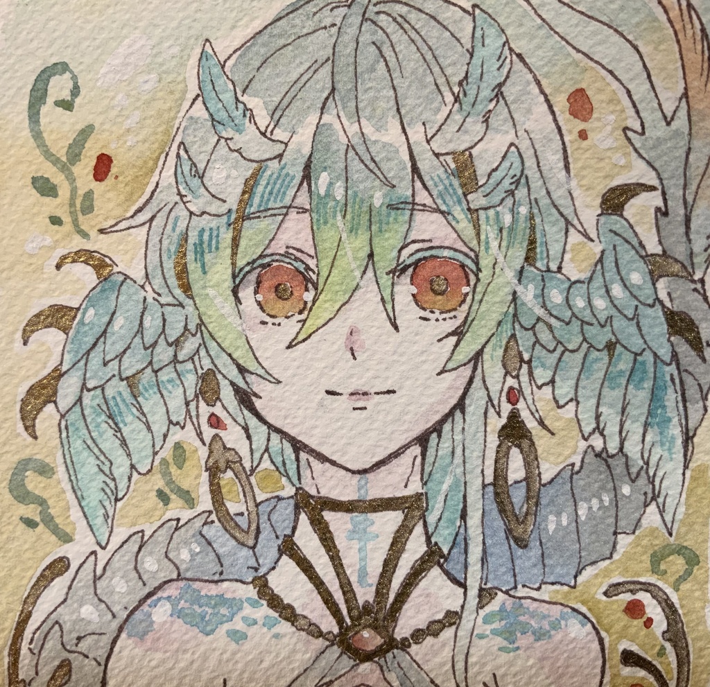 【あんしんパック】ハガキサイズ原画「豊実の天使ドルチェ」