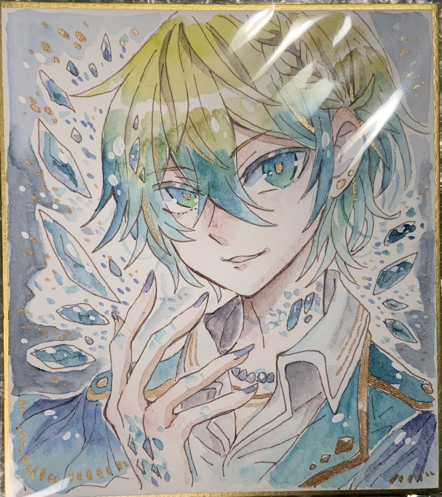 【在庫なし】色紙「青い結晶のサヤハくん」