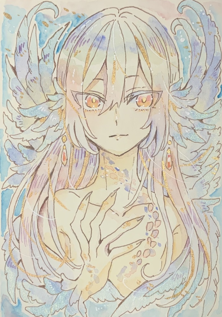 【あんしんパック】ハガキサイズ原画「幻光の虹翼」