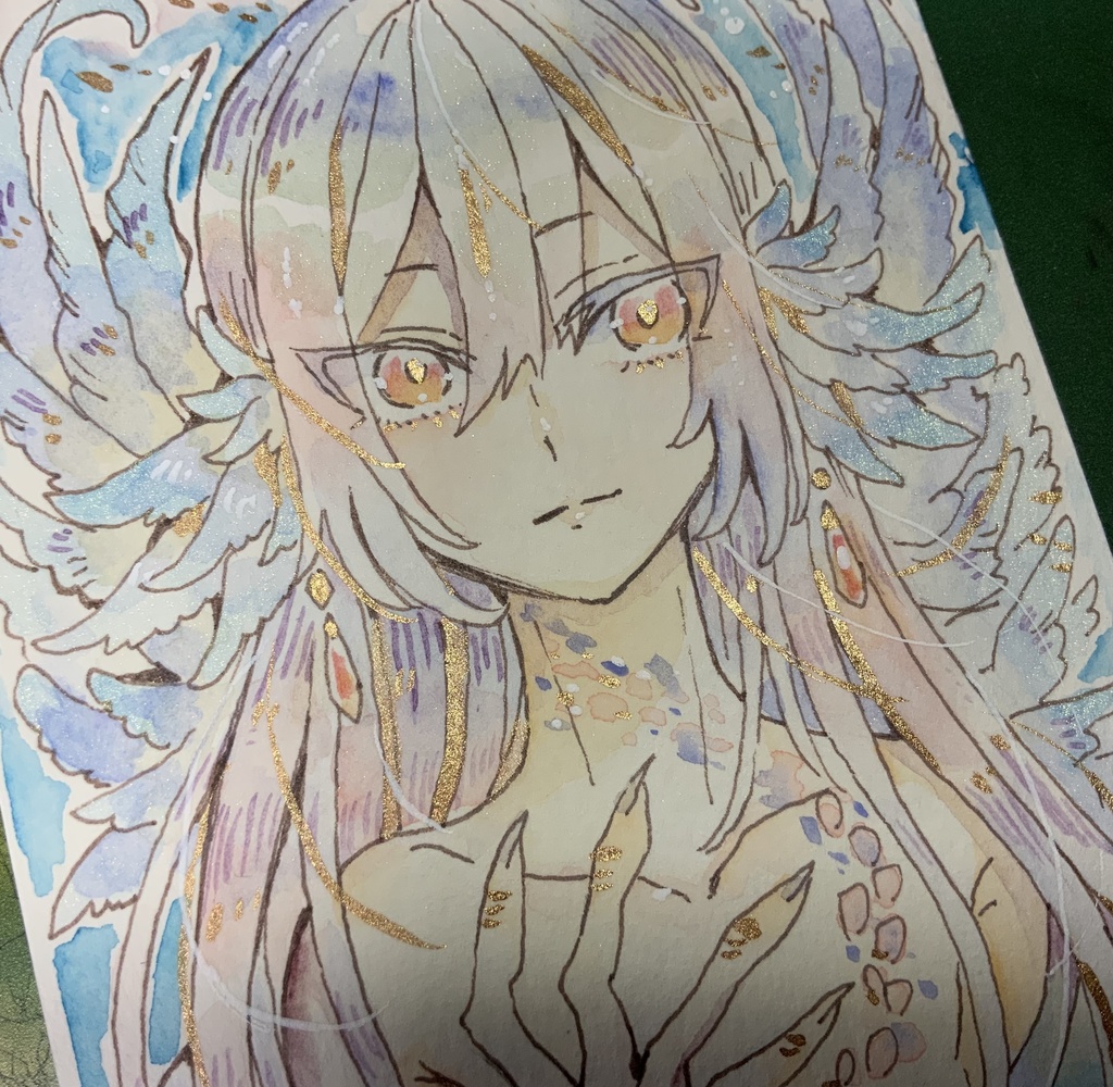 【あんしんパック】ハガキサイズ原画「幻光の虹翼」