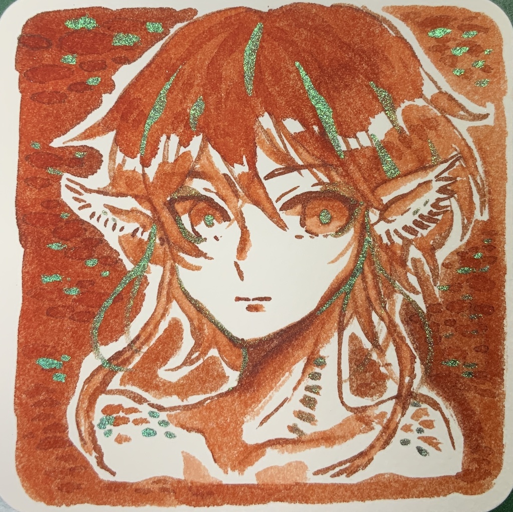 【あんしんパック】てのひらペーパーインクアート原画2枚セット