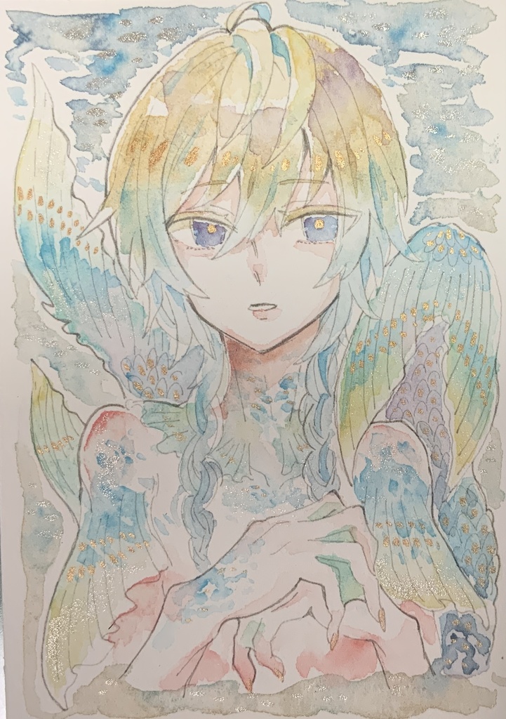 【あんしんパック】ハガキサイズ原画「二つの川の雫」