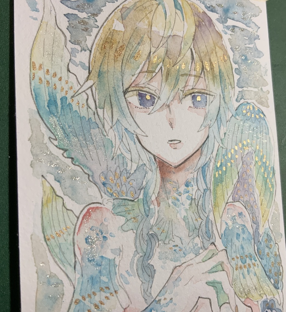 【あんしんパック】ハガキサイズ原画「二つの川の雫」