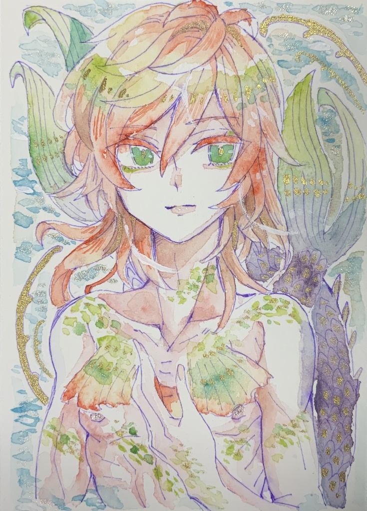 【あんしんパック】ハガキサイズ原画「二つの海の温度」