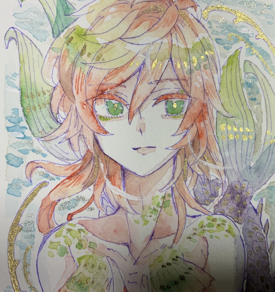 【あんしんパック】ハガキサイズ原画「二つの海の温度」