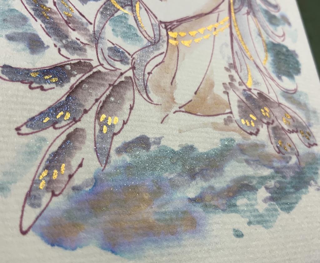 【あんしんパック】ハガキサイズ原画「たゆたう色の天使」