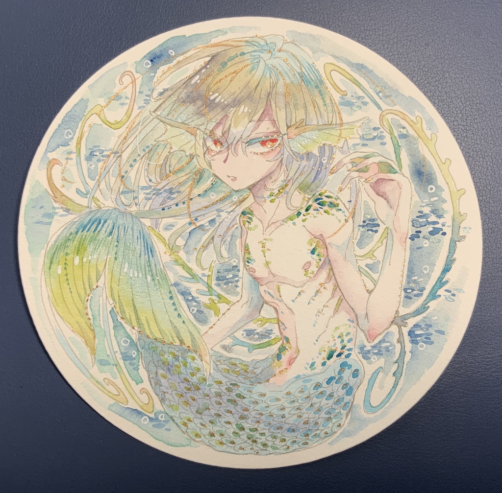 160mm丸型原画「浮球の人魚 」