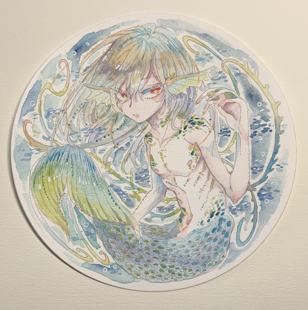 160mm丸型原画「浮球の人魚 」