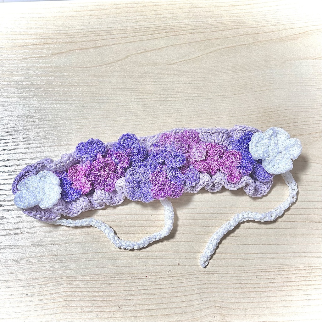 にじまるっと にじさんじ ヘッドドレス 紫陽花 編み物 ハンドメイド