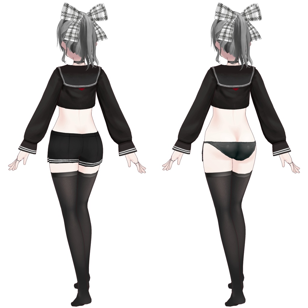 【本体3色】VRoid正式版 衣装 クロップドセーラー Cropped Sailor