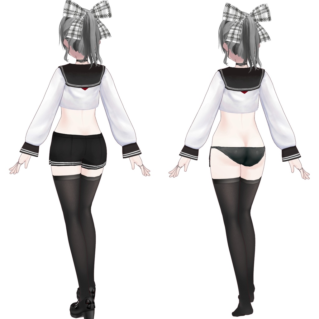 【本体3色】VRoid正式版 衣装 クロップドセーラー Cropped Sailor