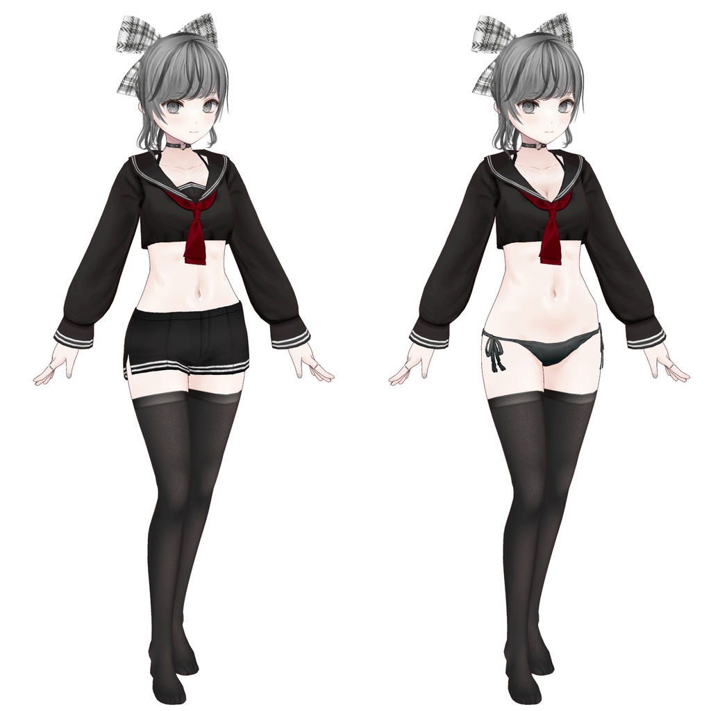 【本体3色】VRoid正式版 衣装 クロップドセーラー Cropped Sailor