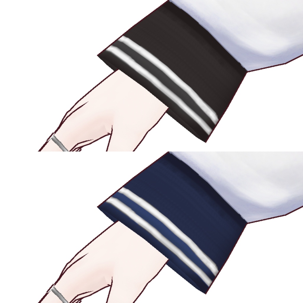 【本体3色】VRoid正式版 衣装 クロップドセーラー Cropped Sailor