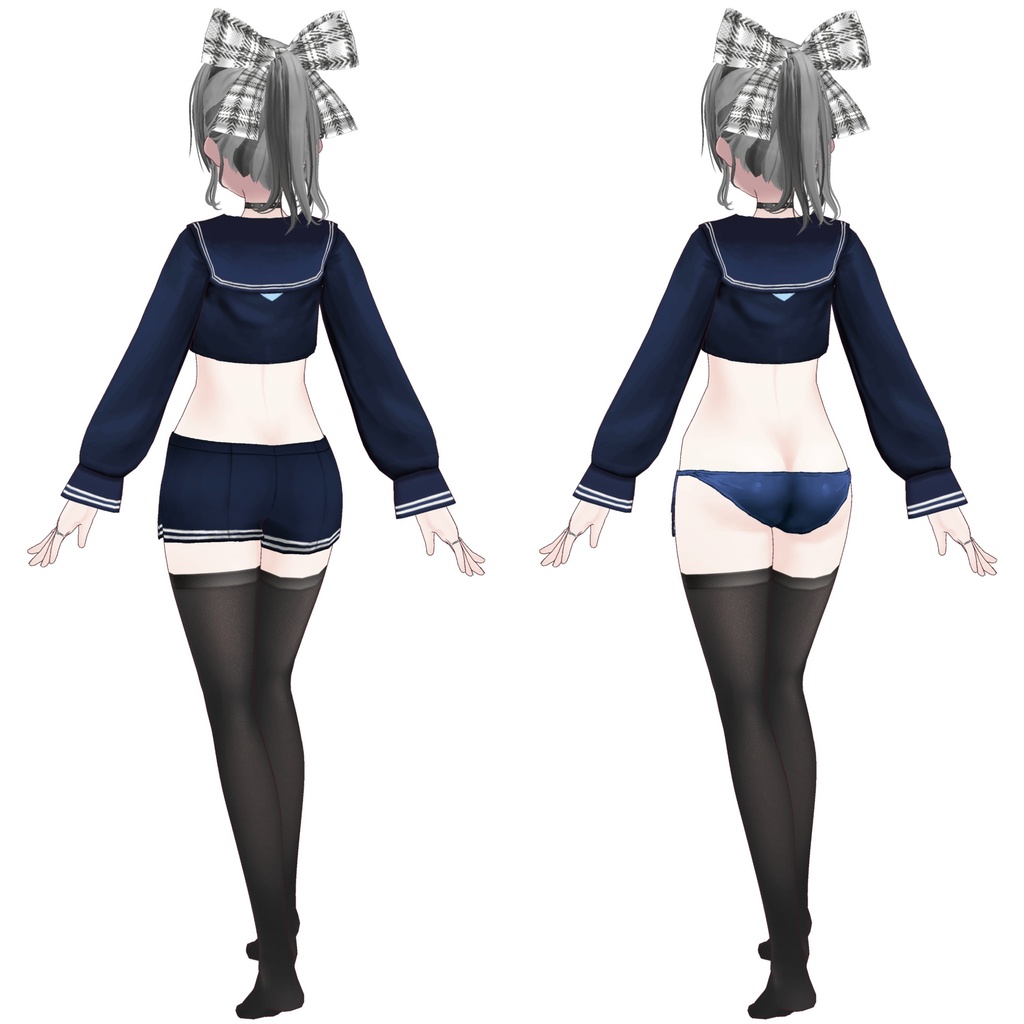 【本体3色】VRoid正式版 衣装 クロップドセーラー Cropped Sailor