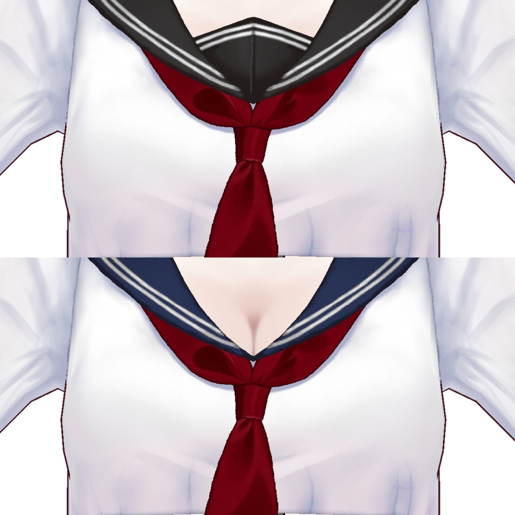 【本体3色】VRoid正式版 衣装 クロップドセーラー Cropped Sailor