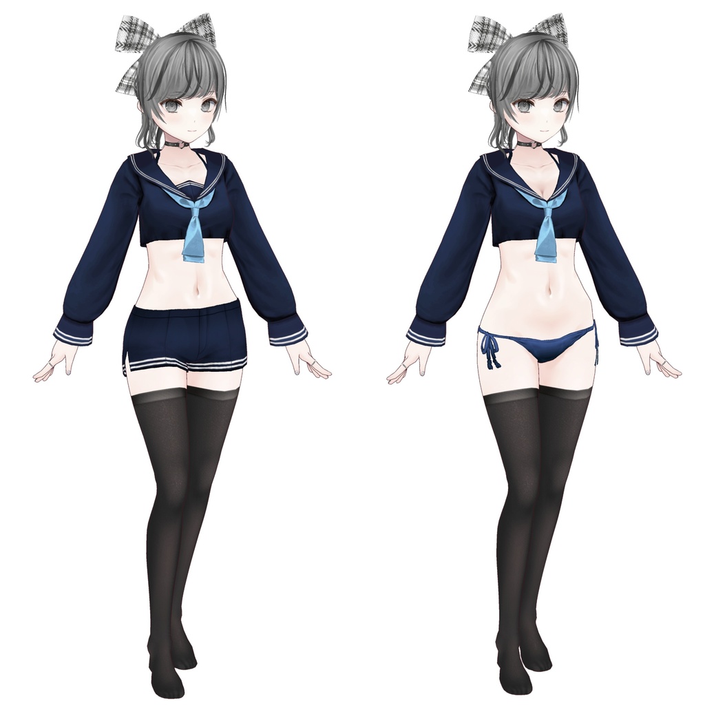 【本体3色】VRoid正式版 衣装 クロップドセーラー Cropped Sailor