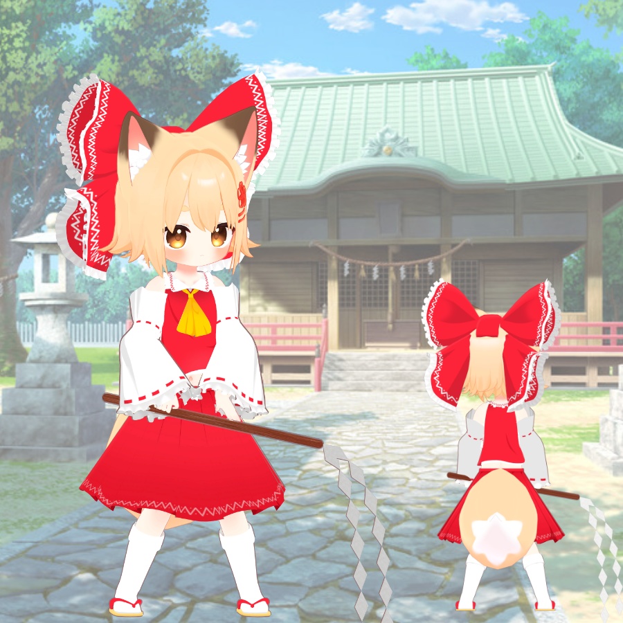 「霊夢の紅白巫女衣装」 まめふれんず、きなこ、ラスク、ミルクRE対応