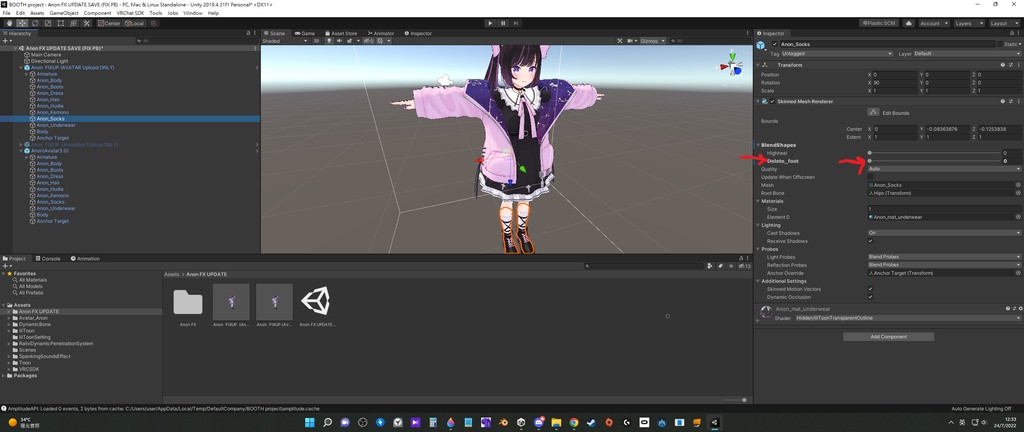(SDK FIX) AnonあのんのFX/表情/服の設定/外観の変化/DPSインストール設定/足コントローラー同梱メニュー (ver 1.2更新)
