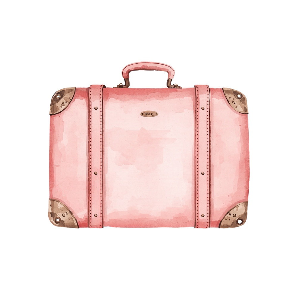 Pink Vintage Journey|アンティーク旅行クリップアート12点セット(ピンク)