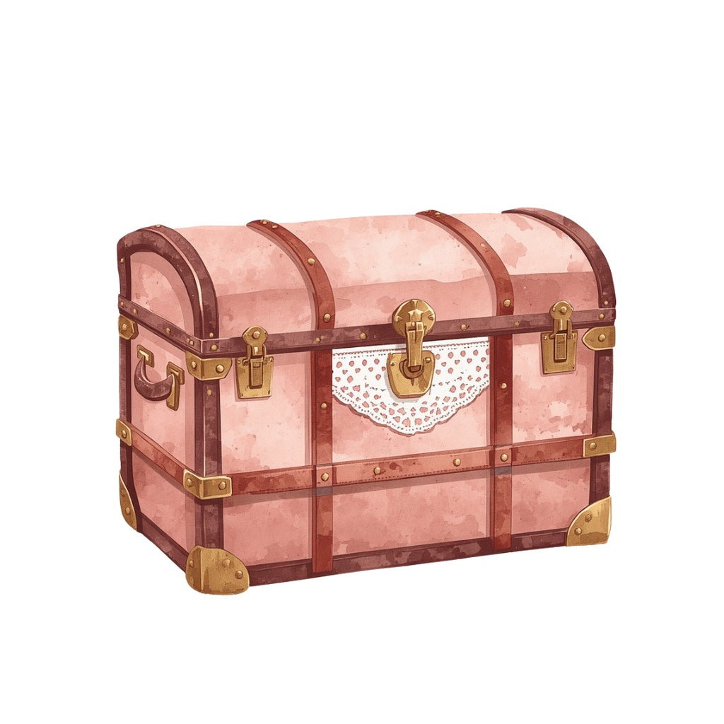 Pink Vintage Journey|アンティーク旅行クリップアート12点セット(ピンク)