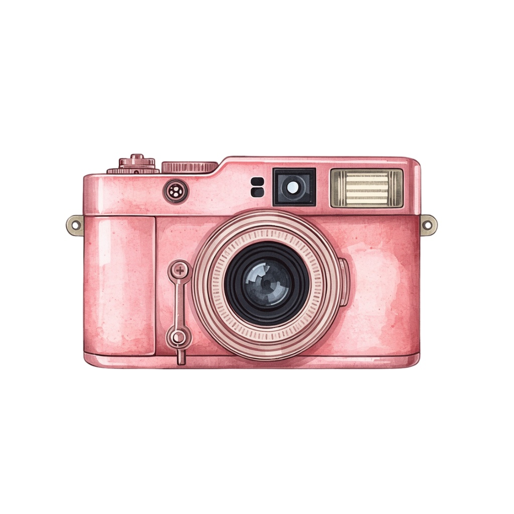 Pink Vintage Journey|アンティーク旅行クリップアート12点セット(ピンク)
