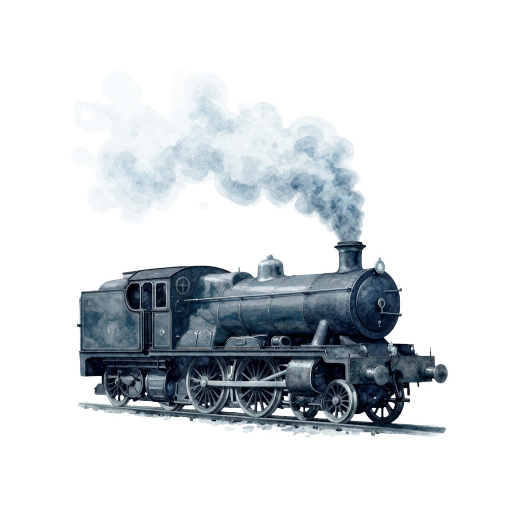 Blue Vintage Journey|アンティーク旅行クリップアート12点セット(青)