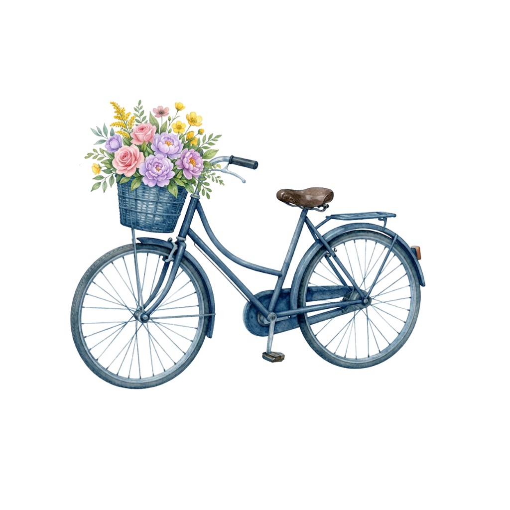 Blue Vintage Journey|アンティーク旅行クリップアート12点セット(青)