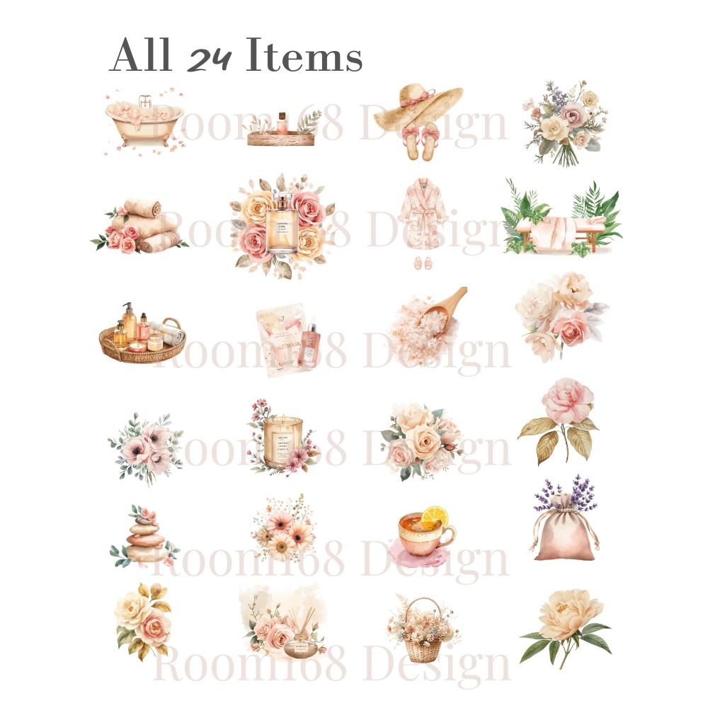 癒しのスパクリップアート コレクション 全24点(Canva用)