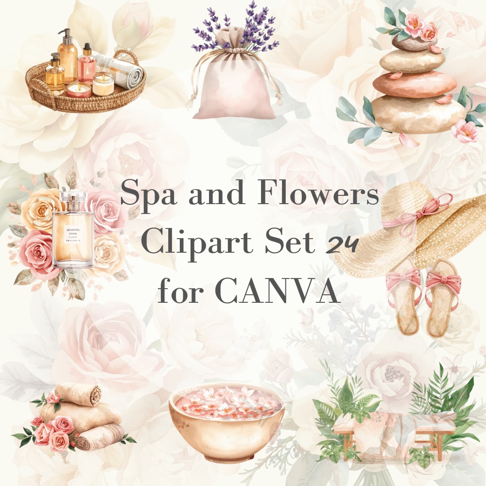 癒しのスパクリップアート コレクション 全24点(Canva用)