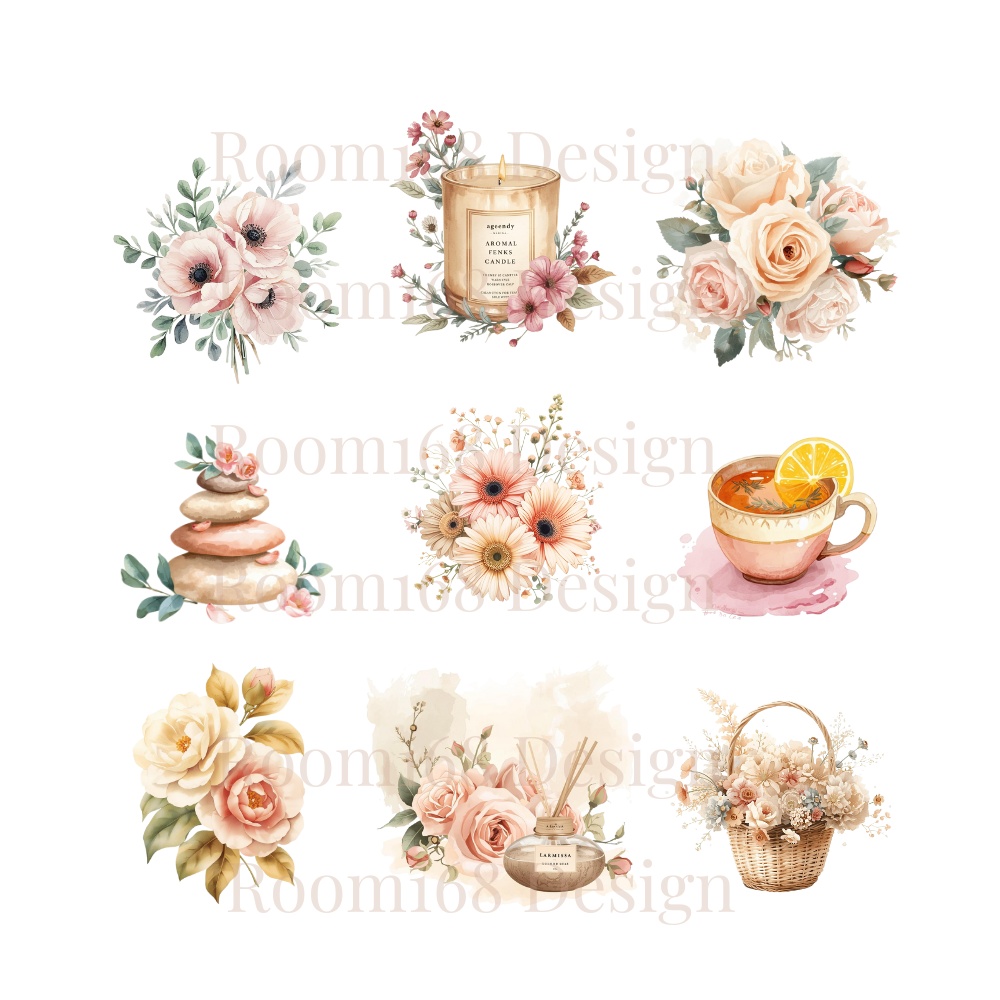 癒しのスパクリップアート コレクション 全24点(Canva用)