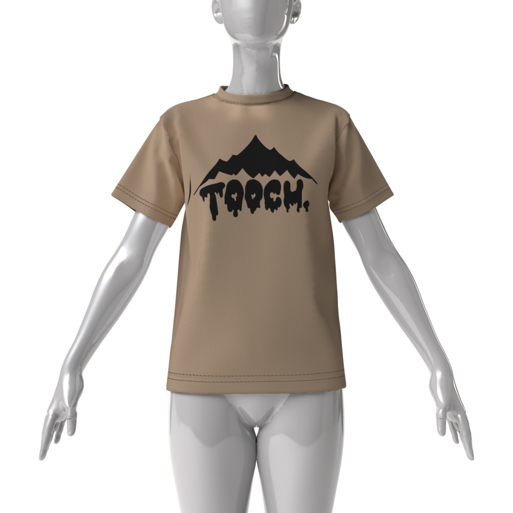 TOOCH.ロゴBIGシルエットTシャツ ベージュ
