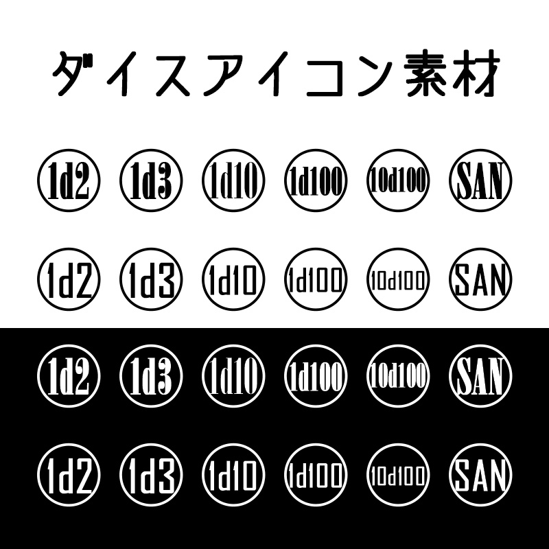 【無料】ココフォリアで使えるダイスアイコン