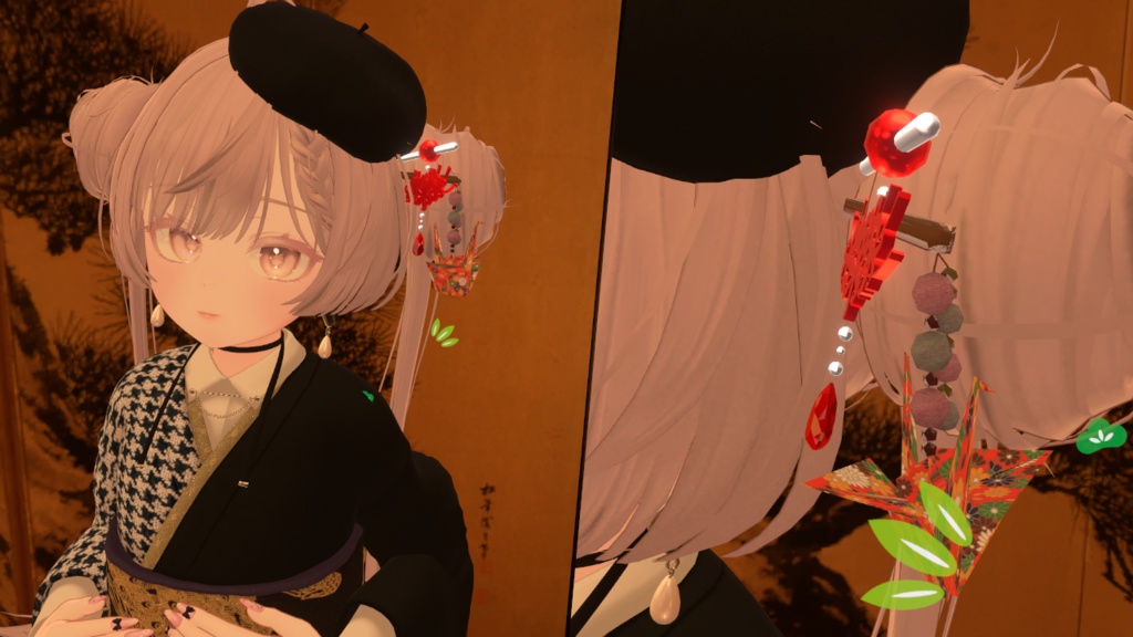 【ModularAvatar対応】餅花かんざし -MochihanaKanzasi-