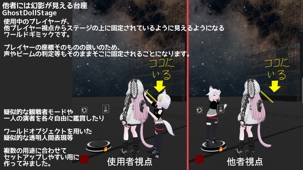 【Udonギミック】他者には幻影が見える台座 -GhostDollStage-