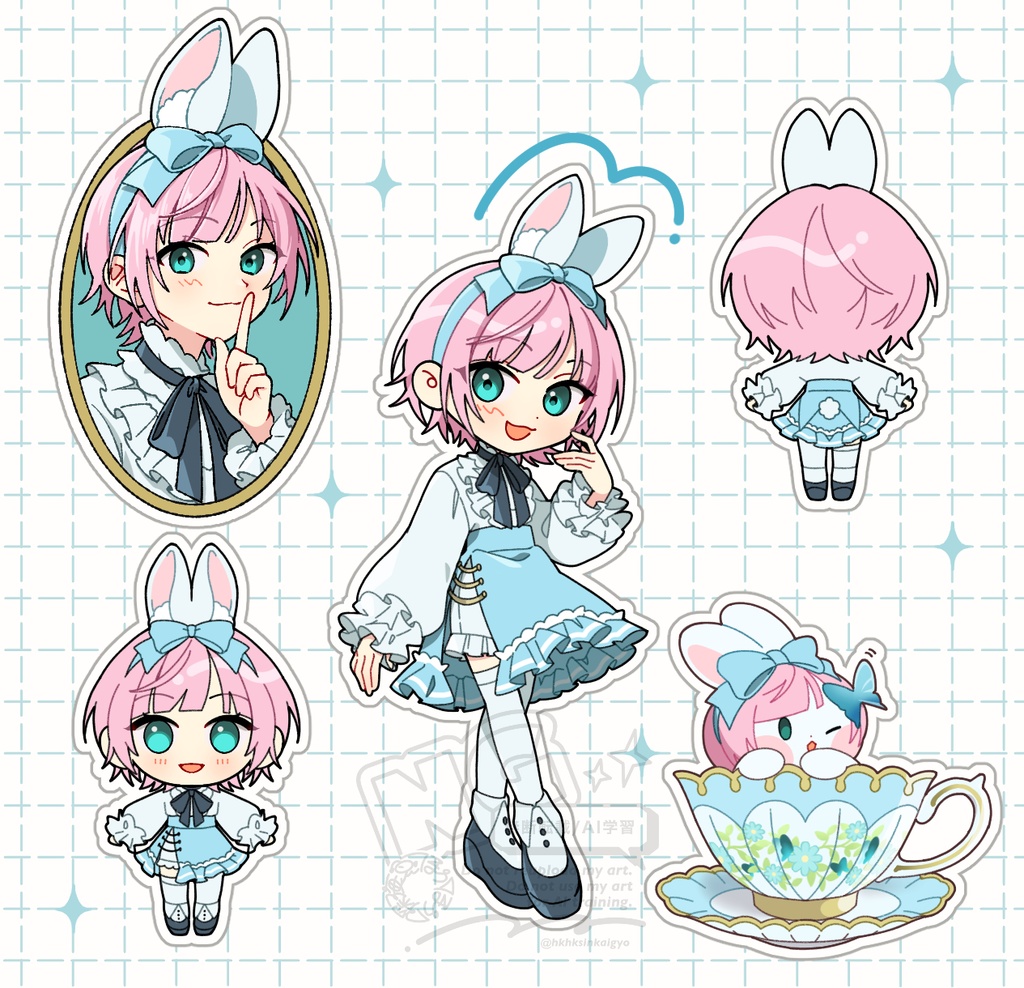 【非公式】お茶会うさぎのシールセット_リリ