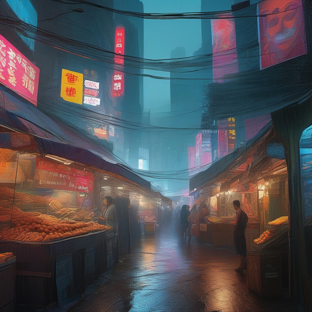 【TRPG/ゲーム素材】サイバーパンク・スラム街背景セット Vol.1