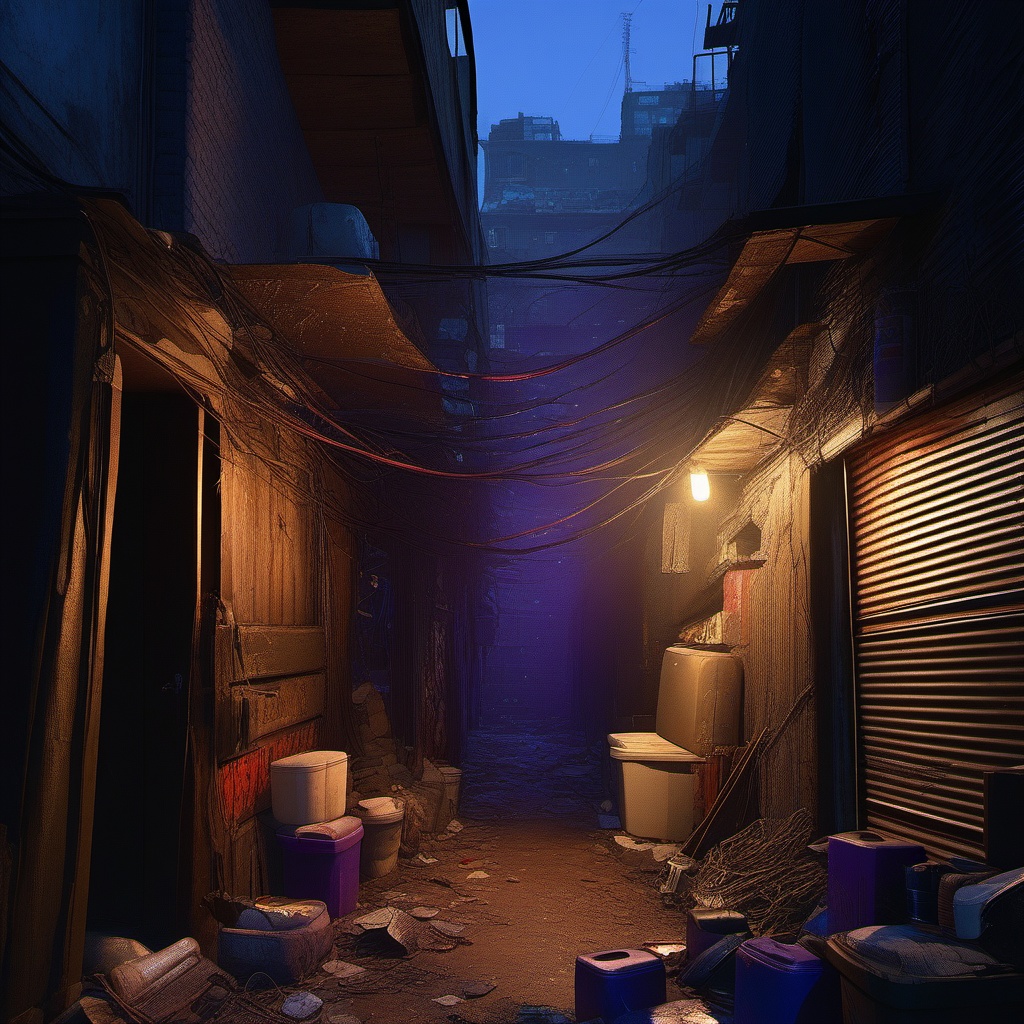 【TRPG/ゲーム素材】サイバーパンク・スラム街背景セット Vol.1