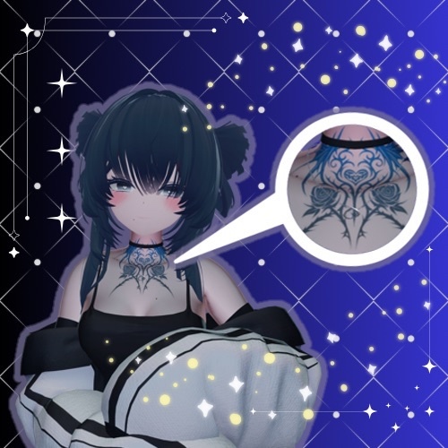 〖VRC〗Avatar Tatoo texture ” Rosa Nocturna Crest