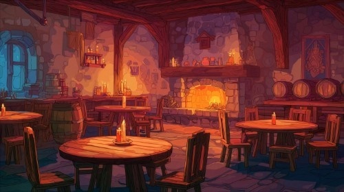 【高画質】ファンタジーゲーム風 背景画像パック|酒場・ギルドの内装(8枚)