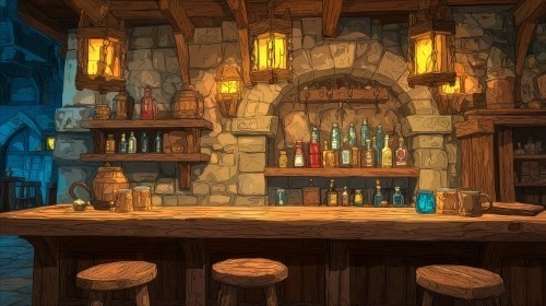 【高画質】ファンタジーゲーム風 背景画像パック|酒場・ギルドの内装(8枚)