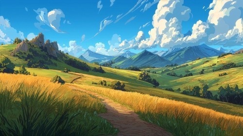 【高画質】ファンタジーゲーム風 背景画像パック|森・草原・遺跡の風景(8枚)