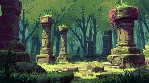 【高画質】ファンタジーゲーム風 背景画像パック|森・草原・遺跡の風景(8枚)